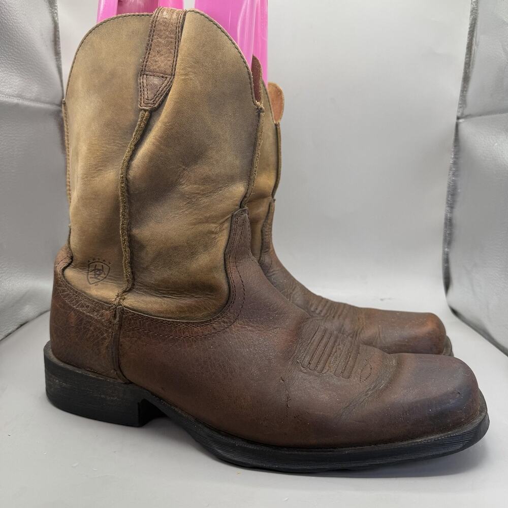 Ariat Rambler DistresseWestern Work Boots Mens Size 12D Brown Leather Square Toe